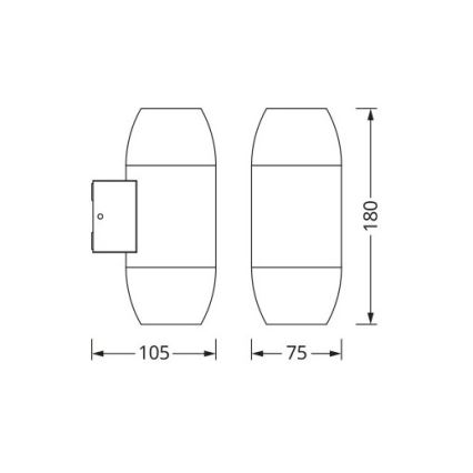 Osram - Venkovní nástěnné svítidlo CANNON 2xGU10/35W/230V IP44 antracit