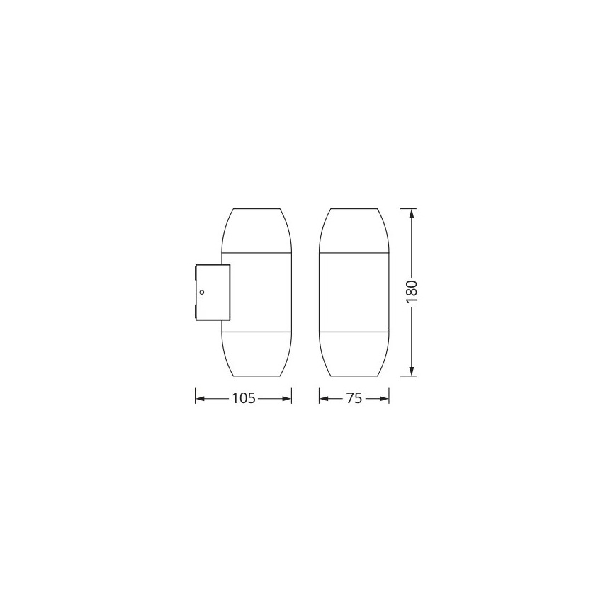 Osram - Venkovní nástěnné svítidlo CANNON 2xGU10/35W/230V IP44 antracit