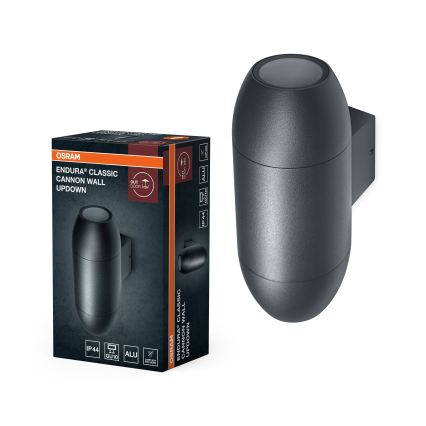 Osram - Venkovní nástěnné svítidlo CANNON 2xGU10/35W/230V IP44 antracit
