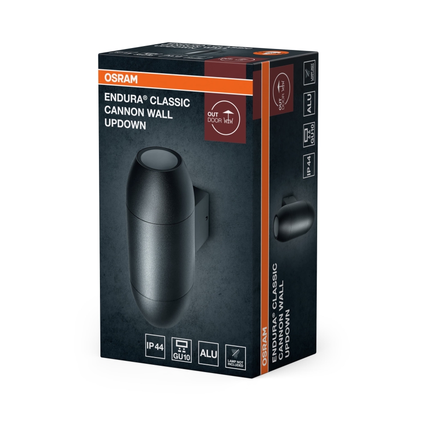 Osram - Venkovní nástěnné svítidlo CANNON 2xGU10/35W/230V IP44 antracit