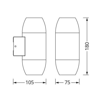 Osram - Venkovní nástěnné svítidlo CANNON 2xGU10/35W/230V IP44 antracit