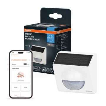 Osram - Venkovní solární senzor pohybu SMART+ 3,7V bílá IP65 Wi-Fi 800 mAh