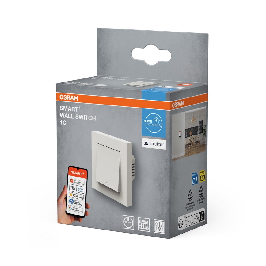 Osram - Vypínač 1-tlačítkový SMART+ MATTER 230V Wi-Fi