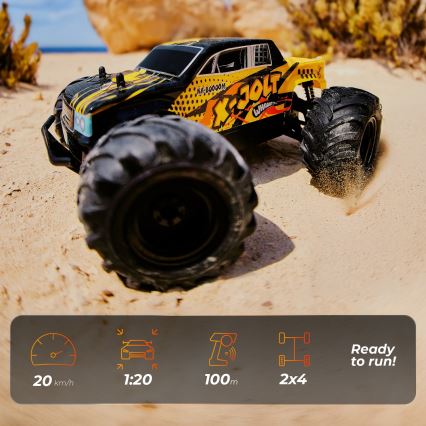 Overmax - RC auto na dálkové ovládání X-JOLT 1000 mAh černá/žlutá