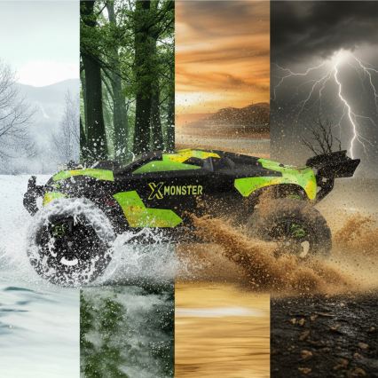 Overmax - RC auto na dálkové ovládání X-MONSTER 3.5 1700 mAh černá/červená/zelená