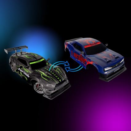 Overmax - RC drift auto na dálkové ovládání X-OVERSLIDE 1000 mAh černá/zelená/modrá/červená