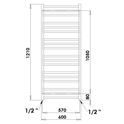 P.M.H. AV4C - Koupelnový žebříkový radiátor AVENTO 360W 121 cm lesklý chrom