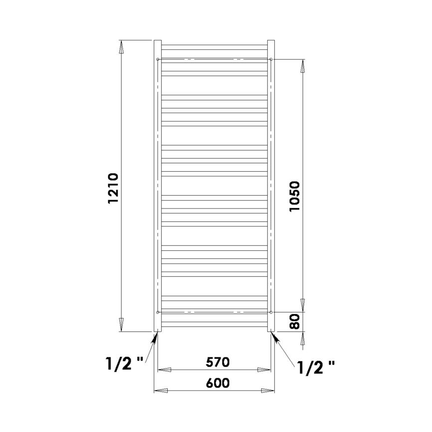 P.M.H. AV4C - Koupelnový žebříkový radiátor AVENTO 360W 121 cm lesklý chrom
