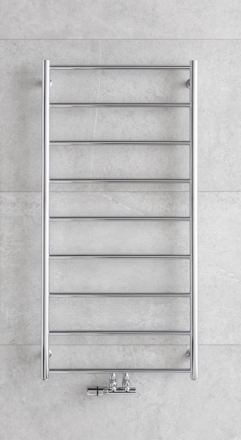 P.M.H. NS4C-M - Koupelnový žebříkový radiátor NAAS 222W 121 cm lesklý chrom
