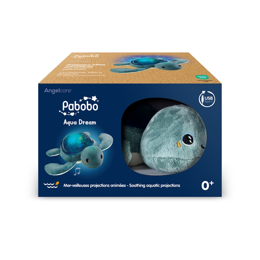 PABOBO - Projektor s melodií AQUA DREAM USB želva 1200 mAh