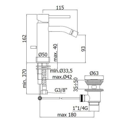 Paffoni - Bidetová baterie LIGHT lesklý chrom