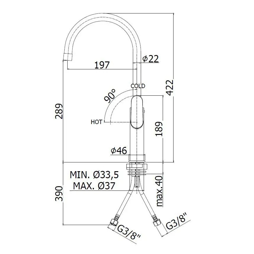 Paffoni - Dřezová baterie CANDY lesklý chrom