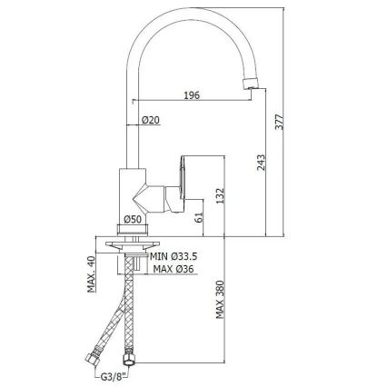 Paffoni - Dřezová baterie CANDY lesklý chrom