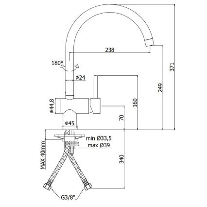 Paffoni - Dřezová baterie LIGHT černá