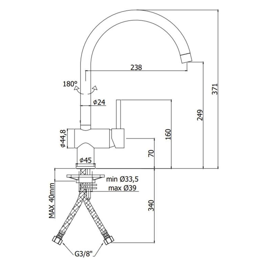 Paffoni - Dřezová baterie LIGHT kartáčovaná zlatá