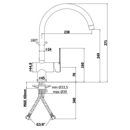 Paffoni - Dřezová baterie RINGO černá