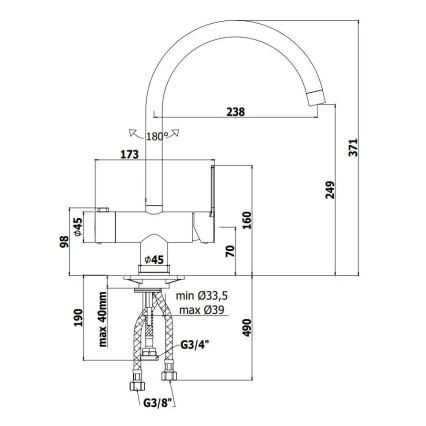 Paffoni - Dřezová baterie RINGO lesklý chrom