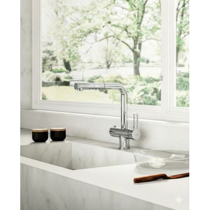 Paffoni - Dřezová baterie s vytahovací sprškou RINGO 29,2 cm