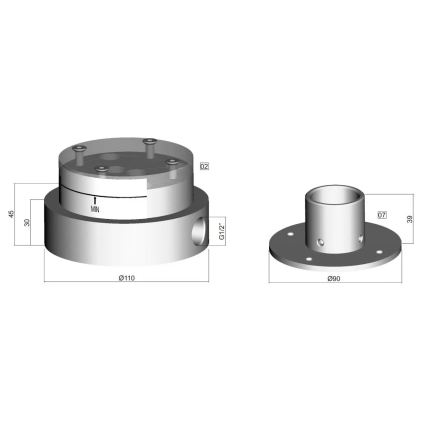 Paffoni - Montážní těleso pro vanovou baterii do podlahy LIGHT