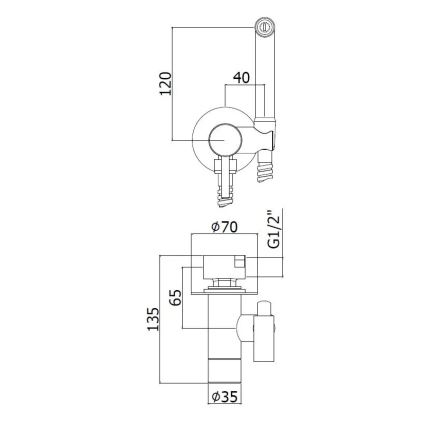 Paffoni - Nástěnný set s ruční bidetovou sprškou pro podomítkovou instalaci KIT lesklý chrom
