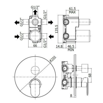 Paffoni - Sprchová baterie pro podomítkovou instalaci CANDY lesklý chrom