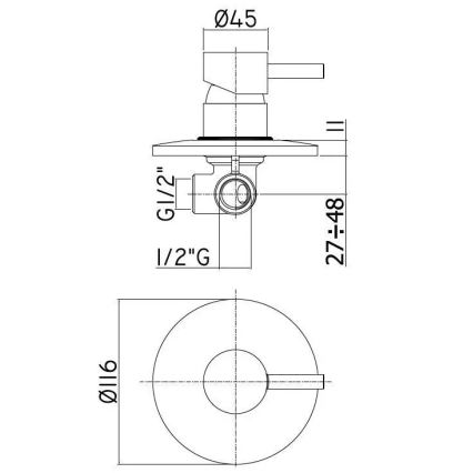 Paffoni - Sprchová baterie pro podomítkovou instalaci LIGHT lesklý chrom