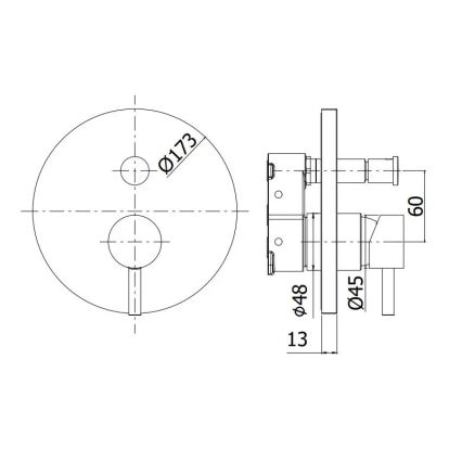 Paffoni - Sprchová baterie pro podomítkovou instalaci LIGHT lesklý chrom