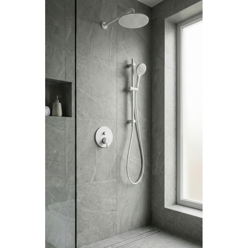 Paffoni - Sprchová baterie pro podomítkovou instalaci LIGHT matná bílá
