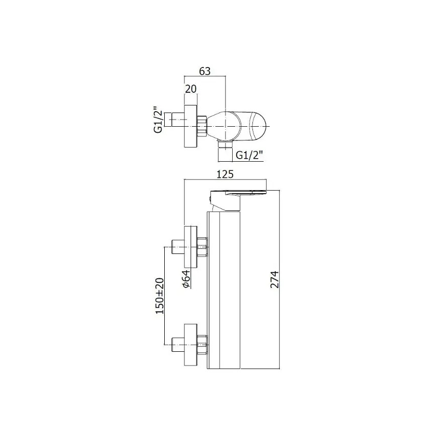 Paffoni - Sprchová sada s baterií CANDY lesklý chrom