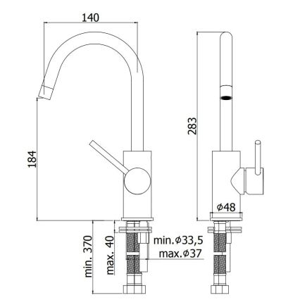 Paffoni - Umyvadlová baterie LIGHT černá