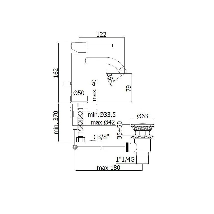 Paffoni - Umyvadlová baterie LIGHT nerez