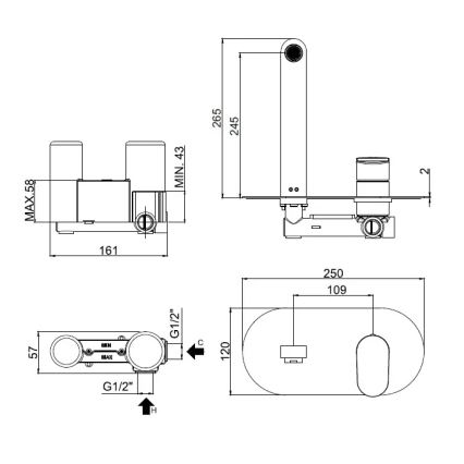 Paffoni - Umyvadlová baterie pro podomítkovou instalaci CANDY lesklý chrom