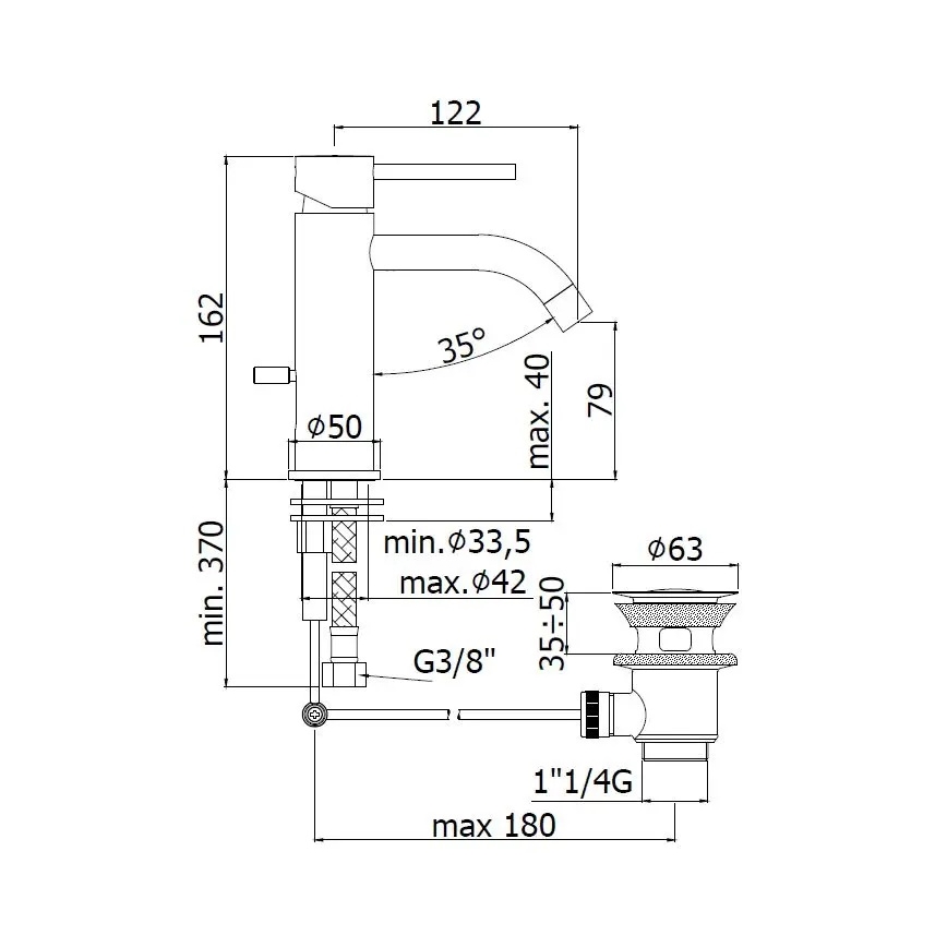 Paffoni - Umyvadlová baterie + výpusť LIGHT zlatá