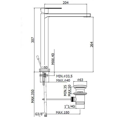 Paffoni - Umyvadlová baterie + výpusť TANGO lesklý chrom