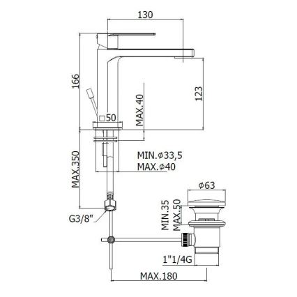 Paffoni - Umyvadlová baterie + výpusť TANGO matný chrom