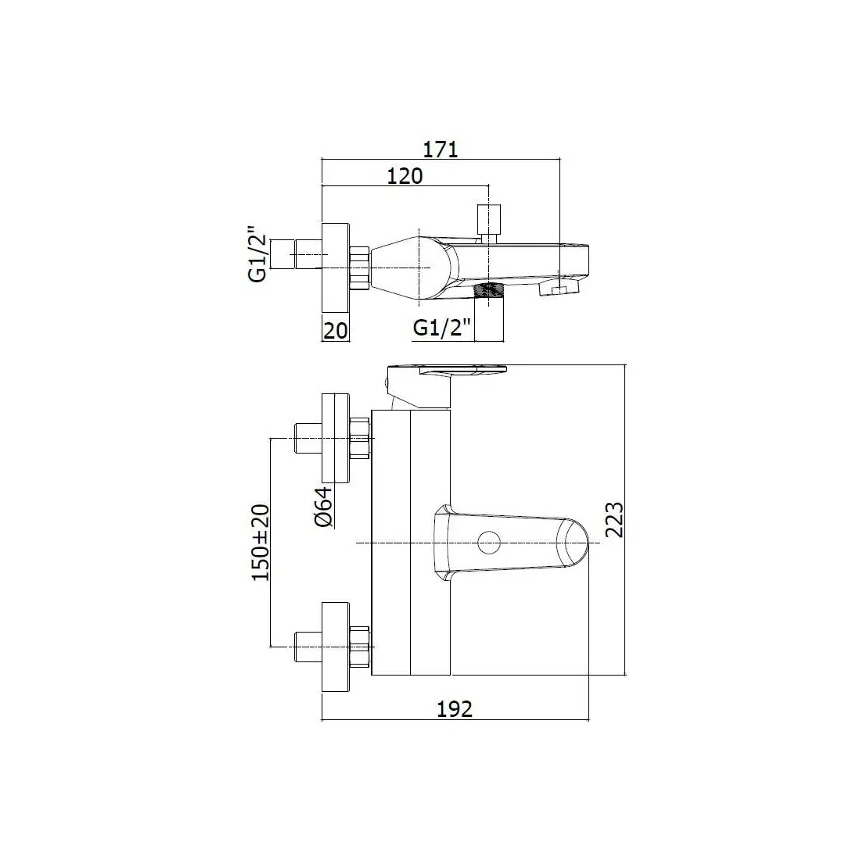 Paffoni - Vanová baterie CANDY lesklý chrom