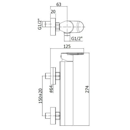 Paffoni - Vanová baterie CANDY lesklý chrom