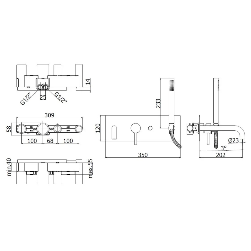 Paffoni - Vanová sada LIGHT lesklý chrom