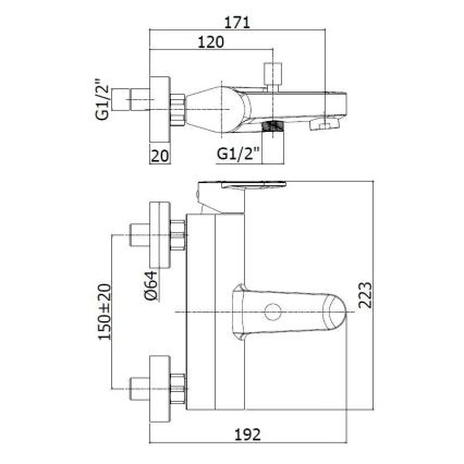 Paffoni - Vanová sada s baterií CANDY lesklý chrom