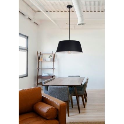 Lustr na lanku FIONA 1xE27/60W/230V pr. 48 cm černá