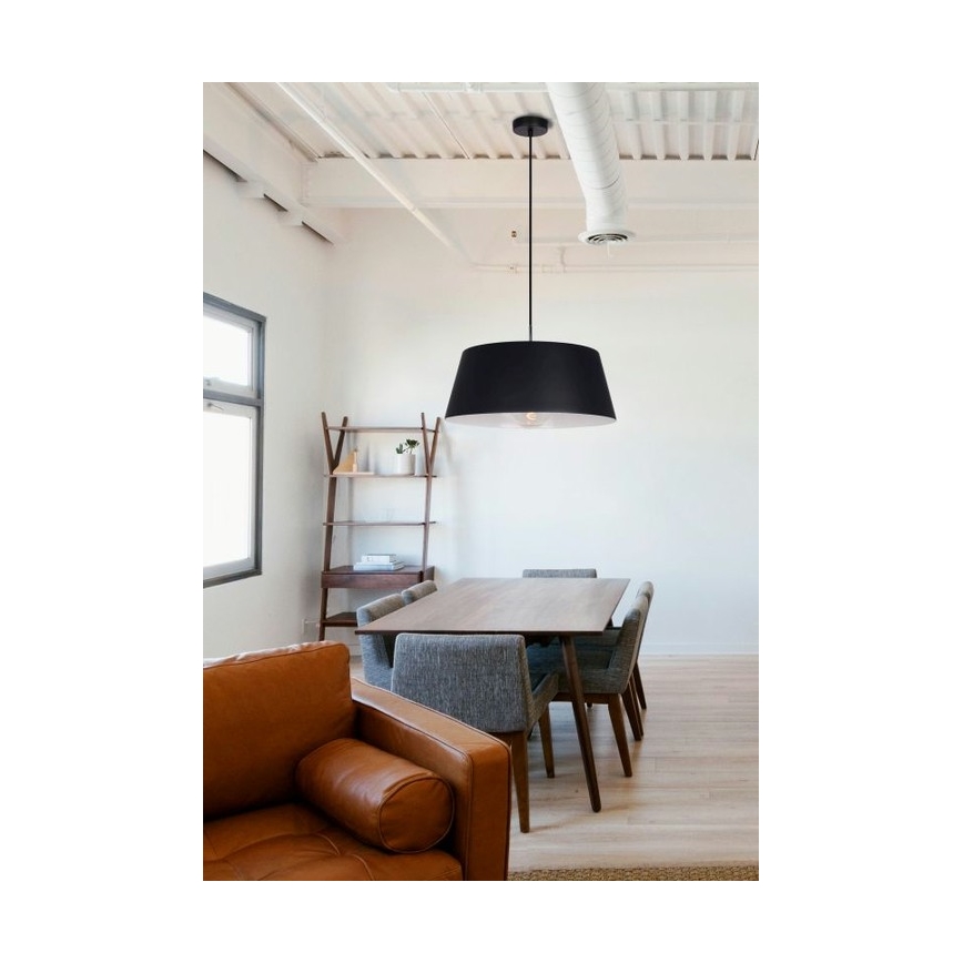 Lustr na lanku FIONA 1xE27/60W/230V ø 48 cm černá