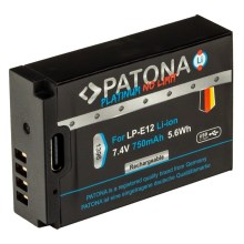PATONA - Aku Canon LP-E12 750mAh Li-Ion Platinum USB-C nabíjení