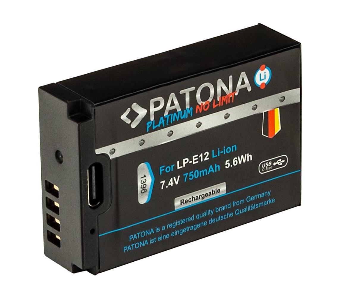 PATONA PATONA - Aku Canon LP-E12 750mAh Li-Ion Platinum USB-C nabíjení IM1284