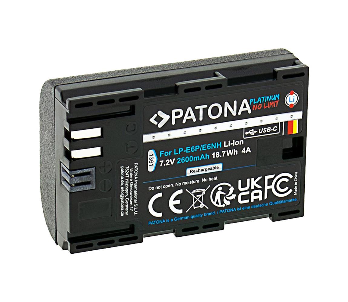PATONA PATONA - Aku Canon LP-E6NH 2250mAh Li-Ion Platinum USB-C IM1037