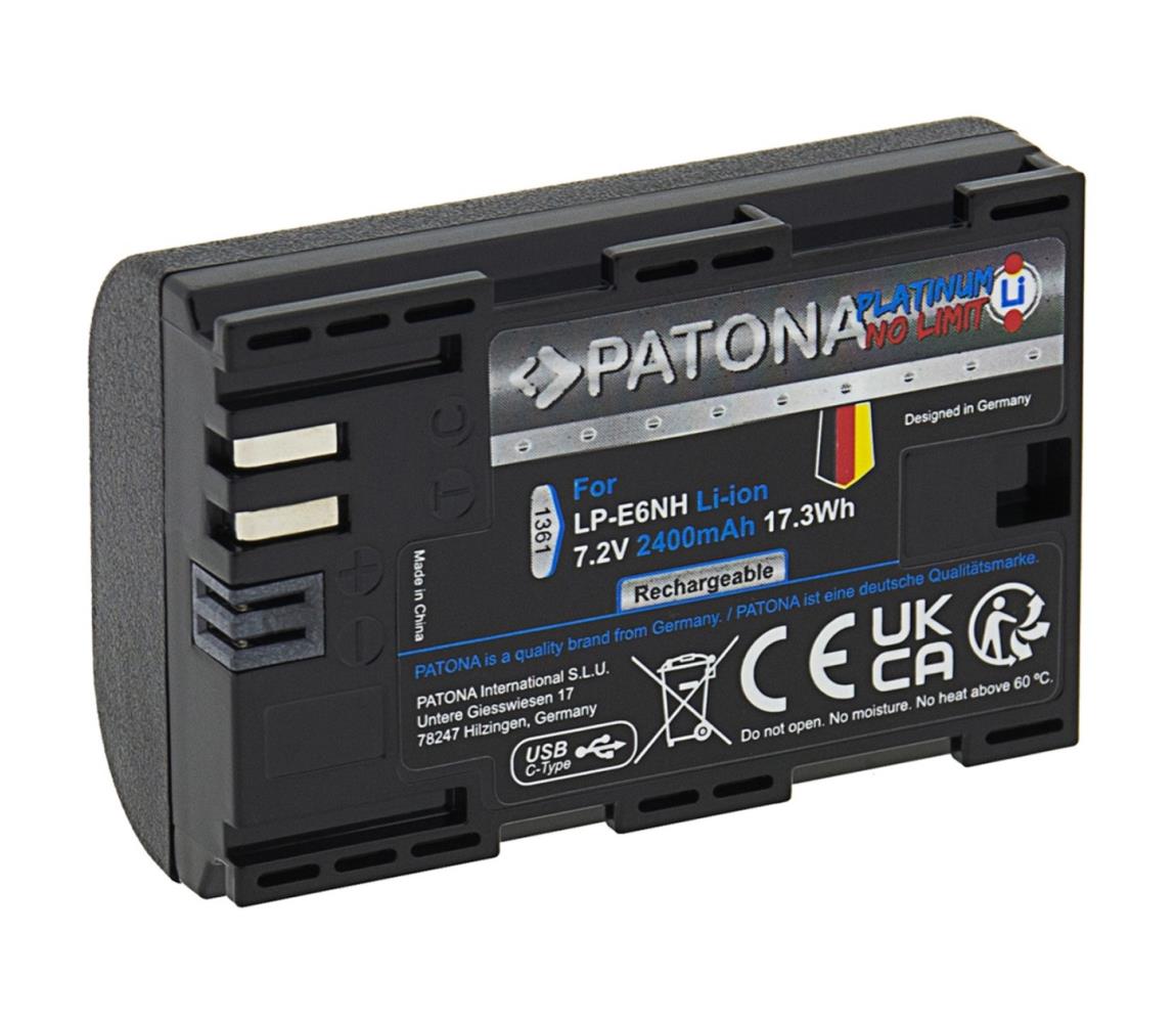 PATONA PATONA - Aku Canon LP-E6NH 2400mAh Li-Ion Platinum USB-C 