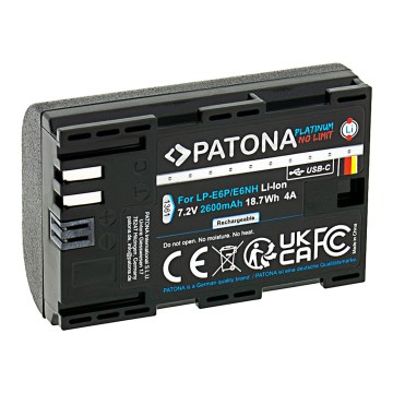 PATONA - Aku Canon LP-E6NH 2600mAh Li-Ion Platinum USB-C