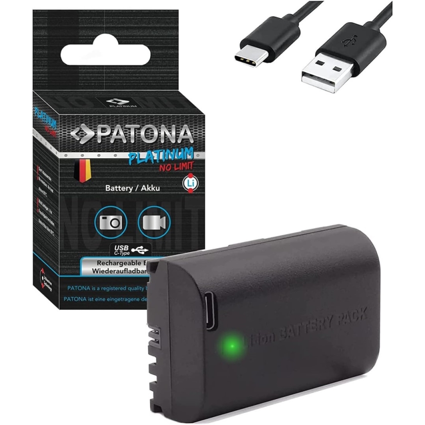 PATONA - Aku Canon LP-E6NH 2600mAh Li-Ion Platinum USB-C