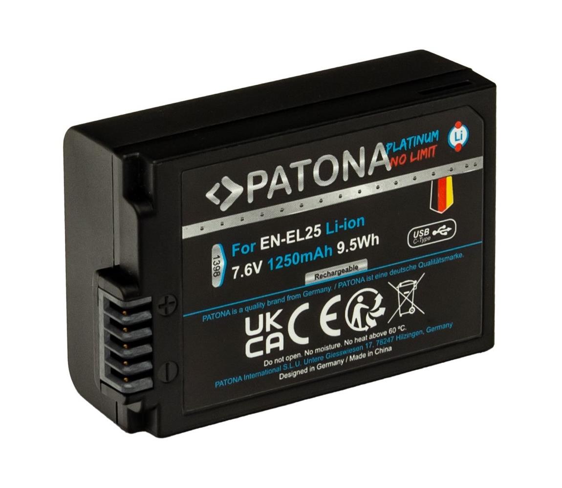 PATONA PATONA - Aku Nikon EN-EL25 1250mAh Li-Ion Platinum USB-C nabíjení