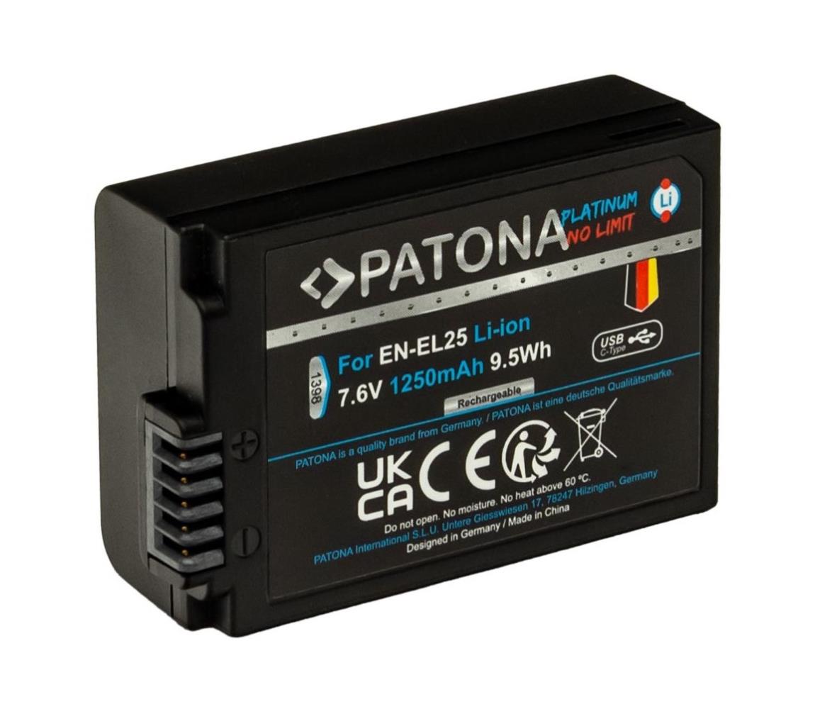 PATONA PATONA - Aku Nikon EN-EL25 1250mAh Li-Ion Platinum USB-C nabíjení 