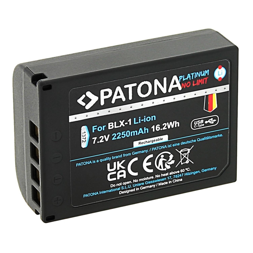 PATONA - Aku Olympus BLX-1 2400mAh Li-Ion Platinum USB-C nabíjení